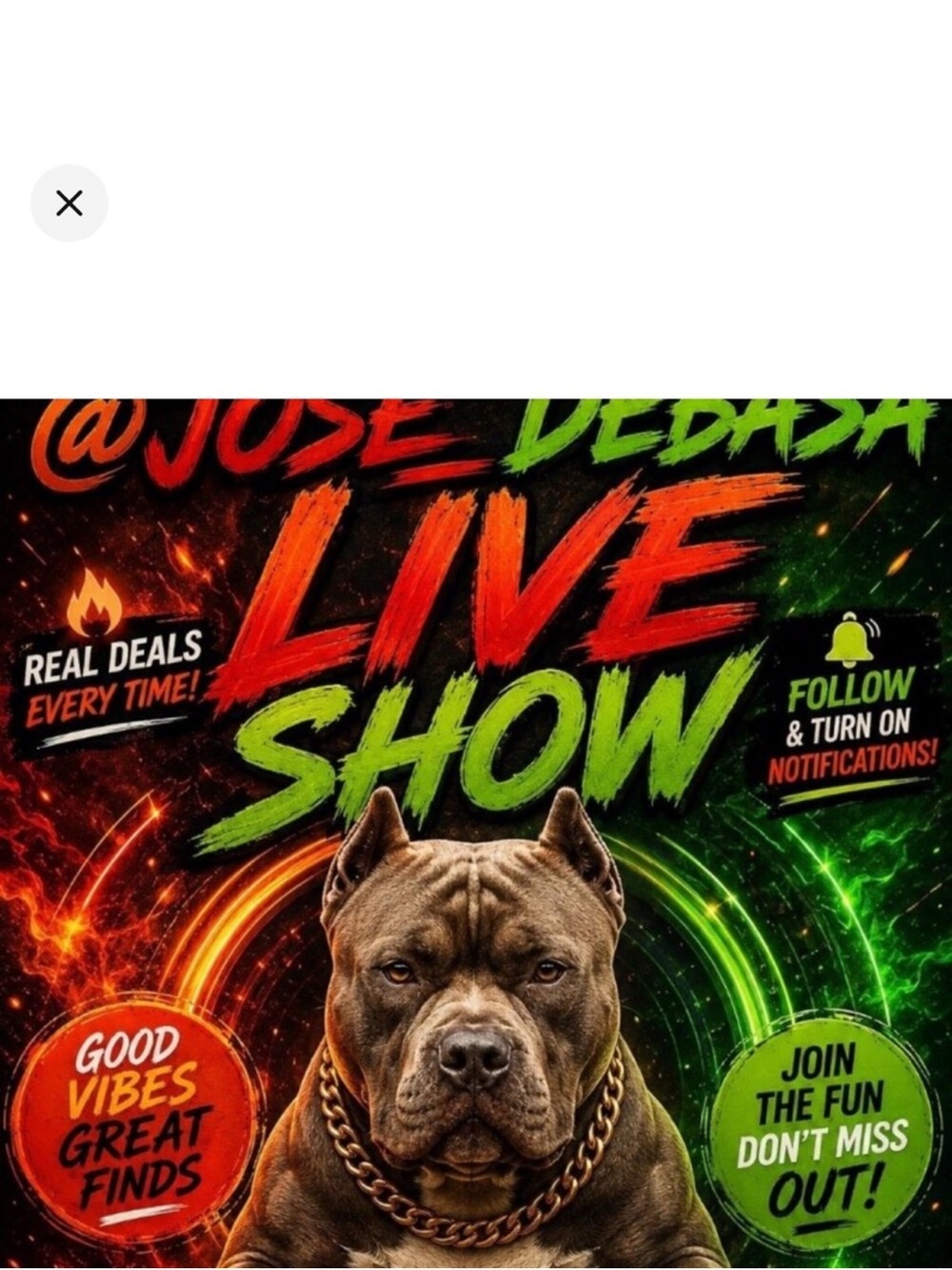 Jose live show replacement flyer